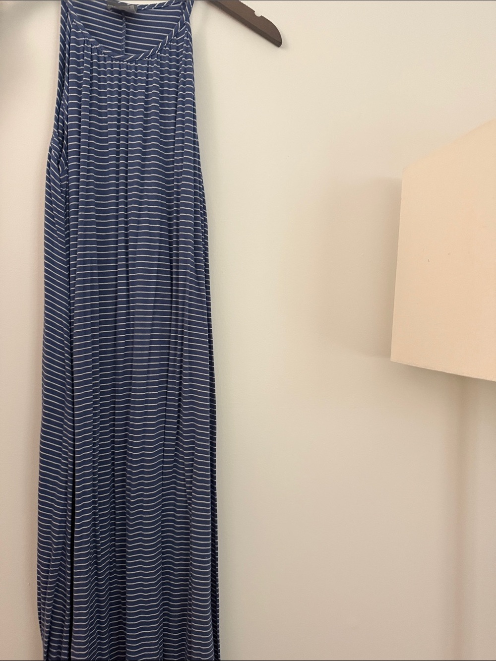 Olivia Rae Navy and White Striped Maxi Dress